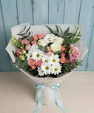 Букет цветов из:  Розы, Лизиантусы и Хризантемы в Донском Тамбовская область