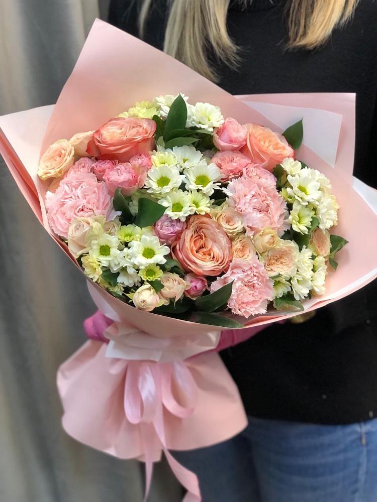 Букет цветов из: Гвоздики, Розы и Хризантемы в Донском Тамбовская область