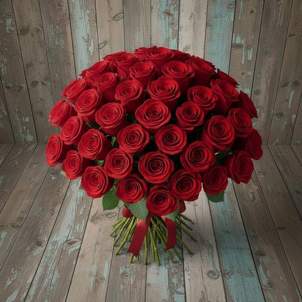 Букет 55 Красных роз Фридом в Донском Тамбовская область