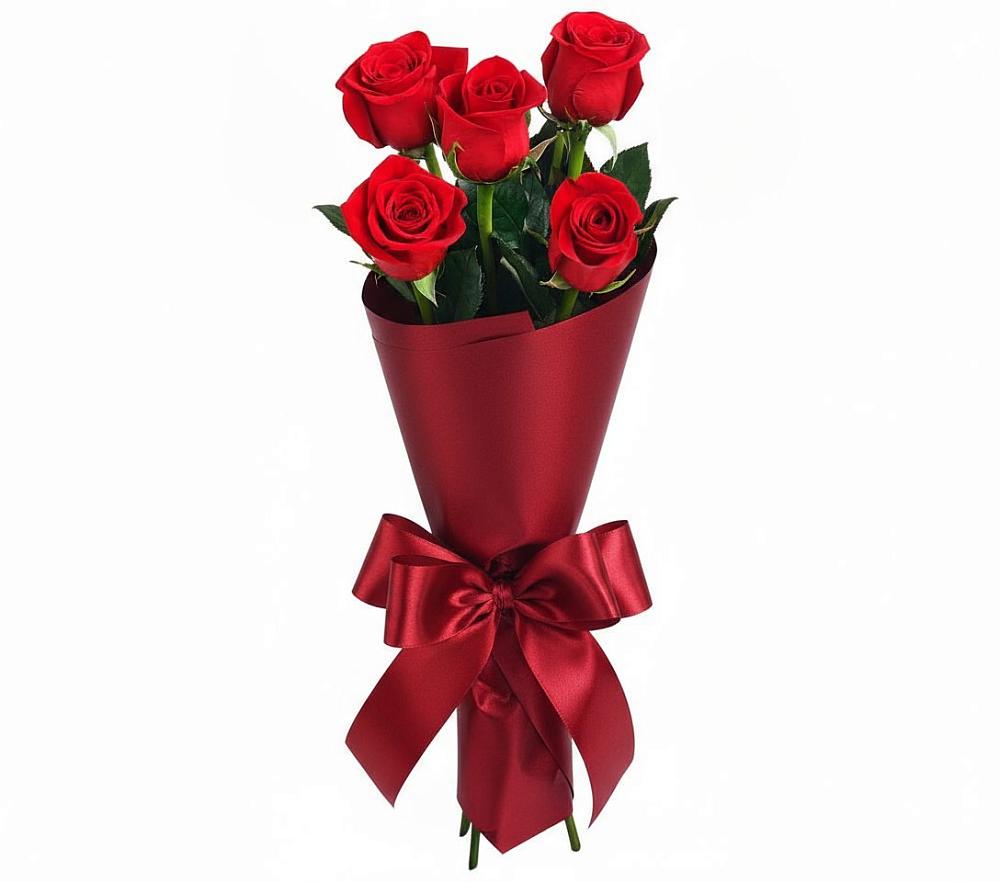 Букет 5 Красных роз Эдлесс Лав в Донском Тамбовская область