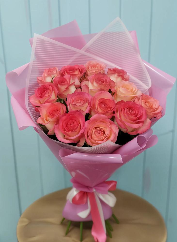 Букет 15 Розовых роз Равель в Донском Тамбовская область
