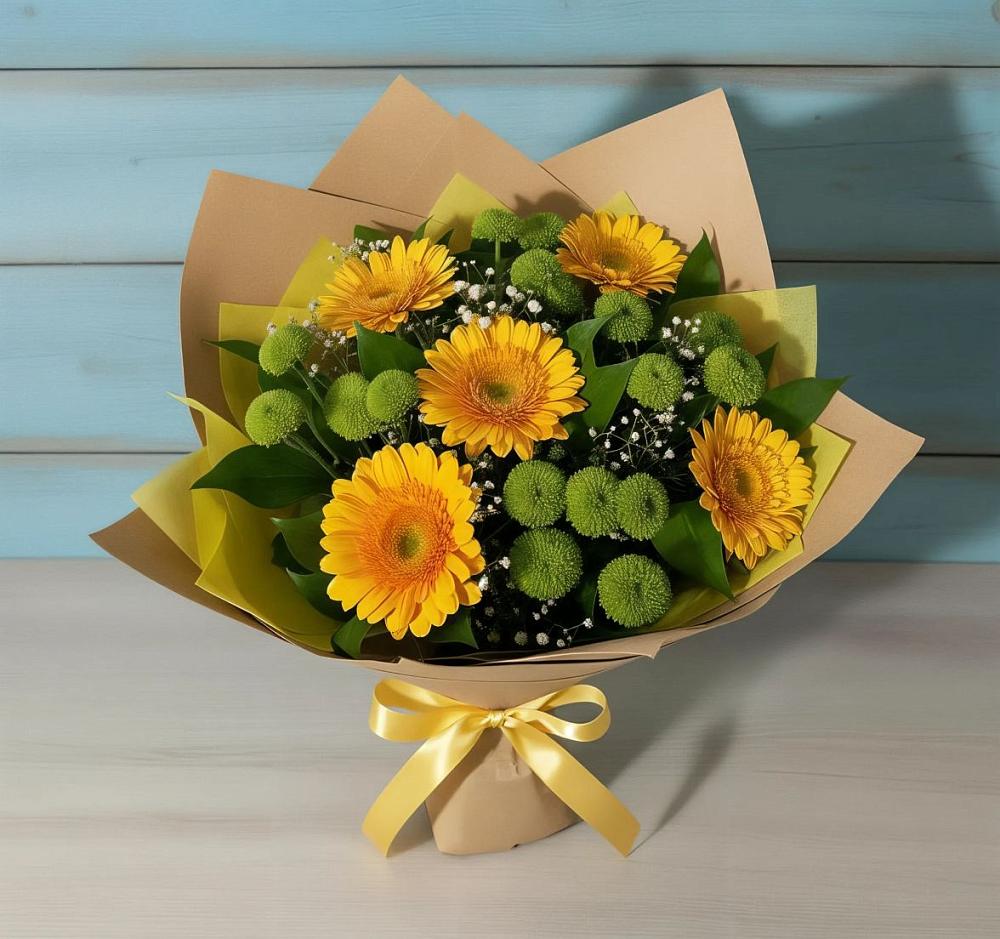 Букет цветов из: Герберы и Хризантемы в Донском Тамбовская область