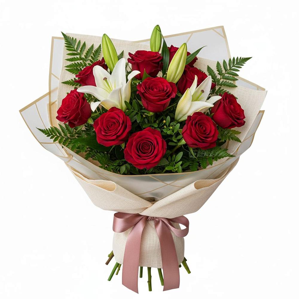 Букет цветов из: Лилии и Розы в Донском Тамбовская область