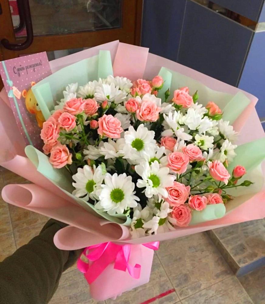 Букет цветов из: Розы и Хризантемы в Донском Тамбовская область