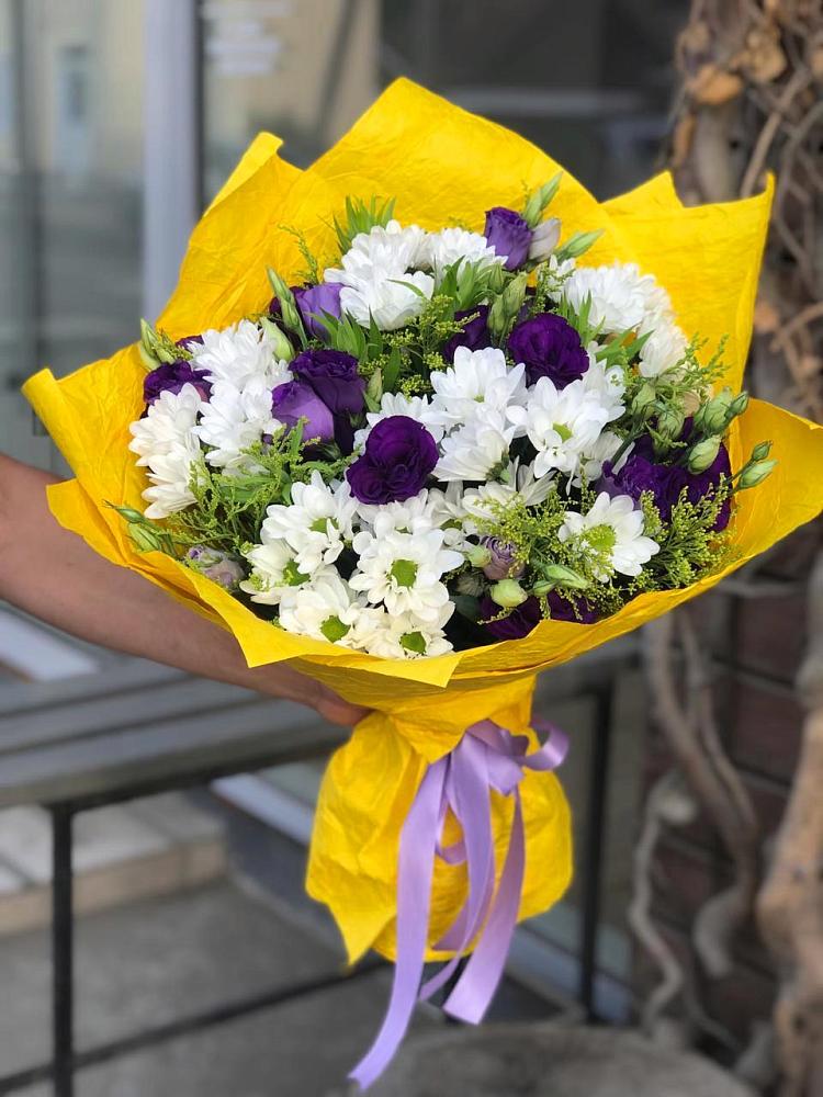 Букет цветов из: Ирисы, Хризантемы и Ромашки в Донском Тамбовская область