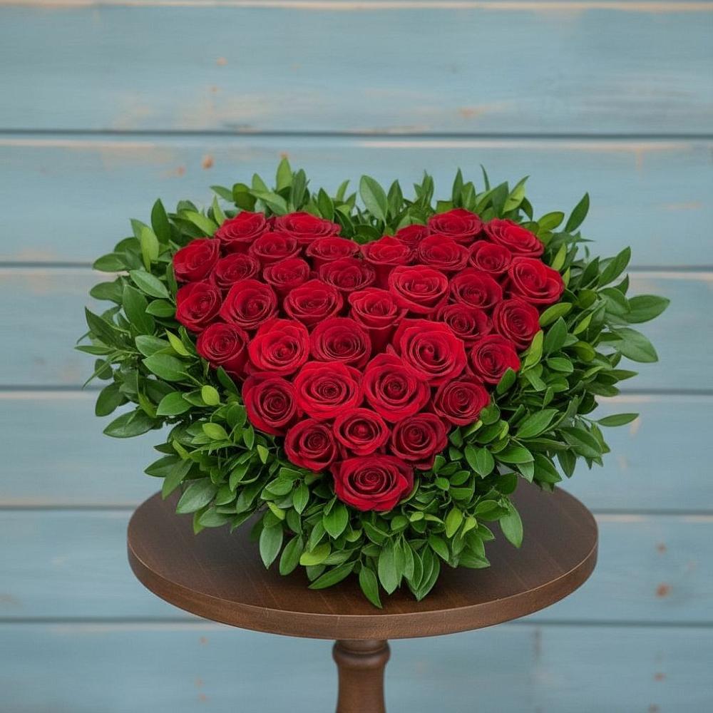 Цветочная композиция из Розы в виде сердца в Донском Тамбовская область