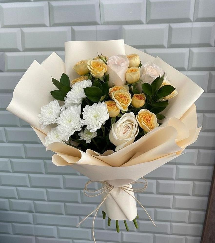 Букет цветов из: Розы и Хризантемы в Донском Тамбовская область