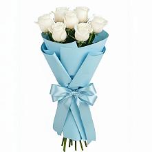 Букет 7 белых роз Проуд в Донском Тамбовская область