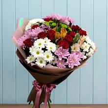 Букет цветов из:  Розы, Хризантемы и Альстромерии в Донском Тамбовская область