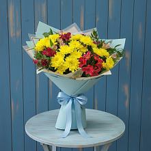 Букет цветов из:  Альстромерии и Хризантемы в Донском Тамбовская область