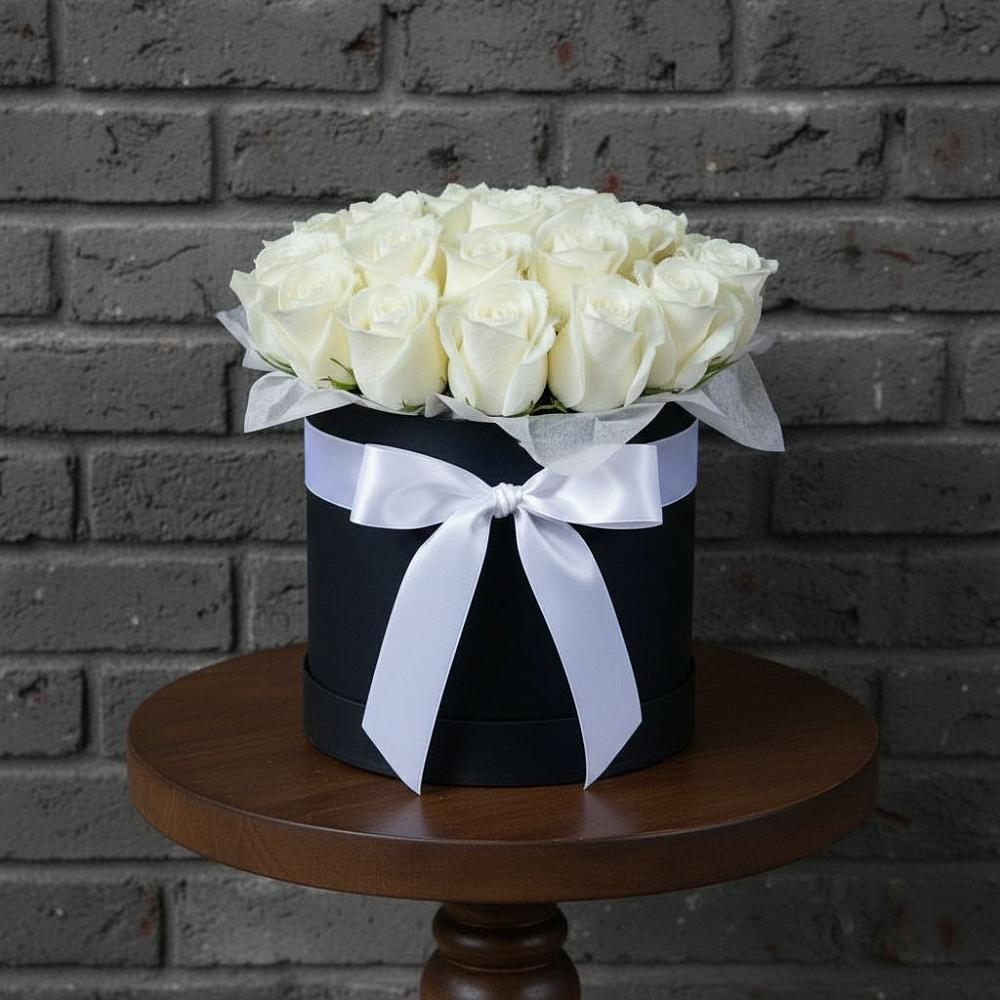 Цветочная композиция из Розы в шляпной коробке в Донском Тамбовская область